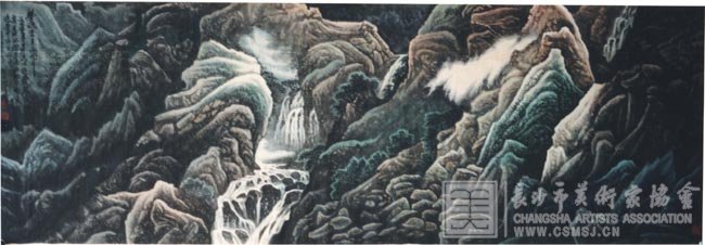 《梦魂常系画图中》  国画·1998年（68cm×300cm）