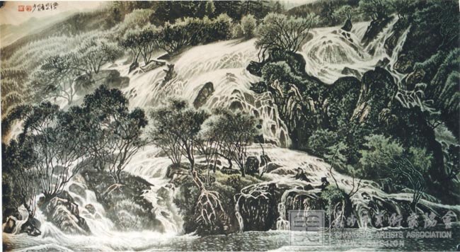 《为有源头活水来》  国画·2003年（96cm×180cm）